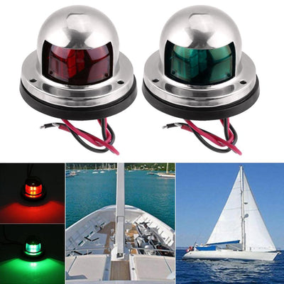 SHOP BARCLAY 1 Pair Stainless Steel+ABS Red Green Navigation Light